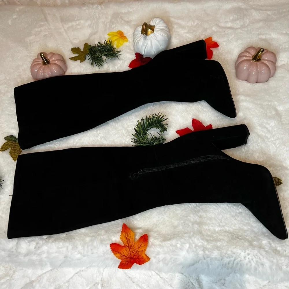 GIANNI BINI knee High Black Suede Boots.  #45